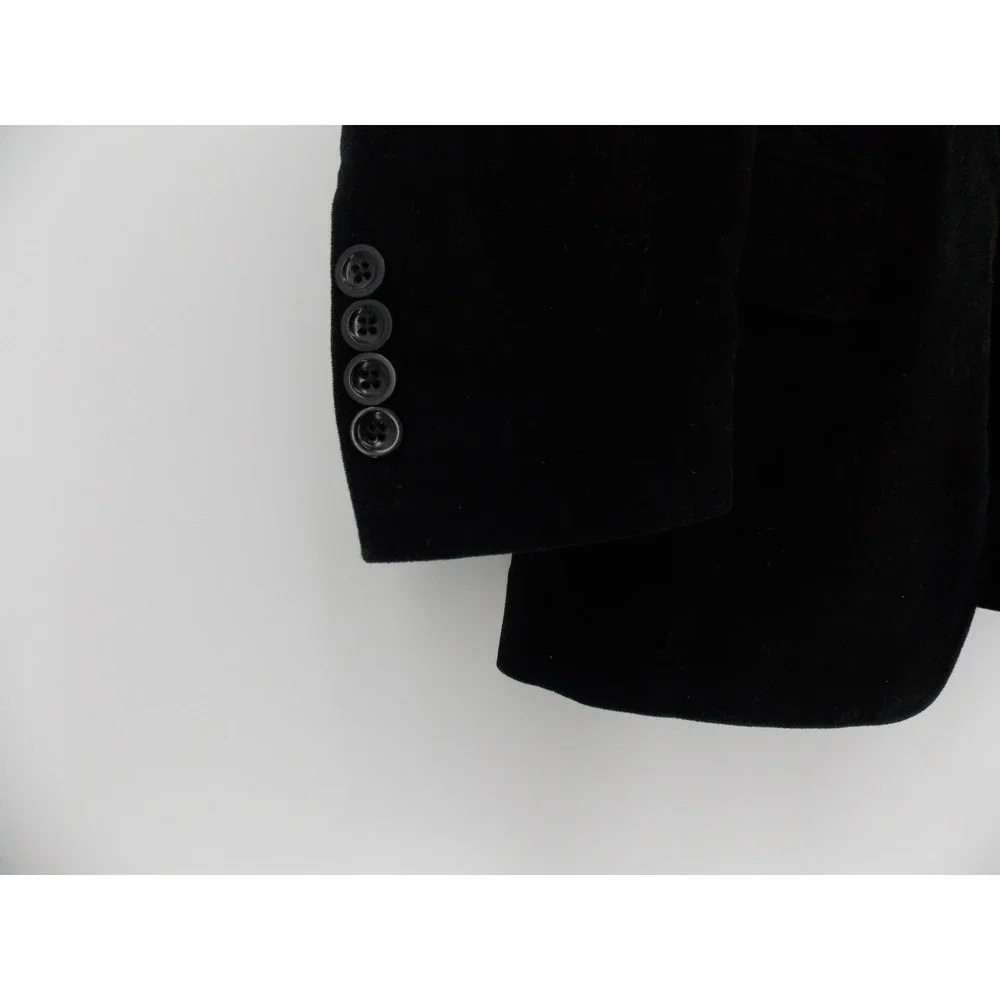 Banana Republic Mens Black Velvet Blazer Sport Coat 38S Tailored 3 Buttons